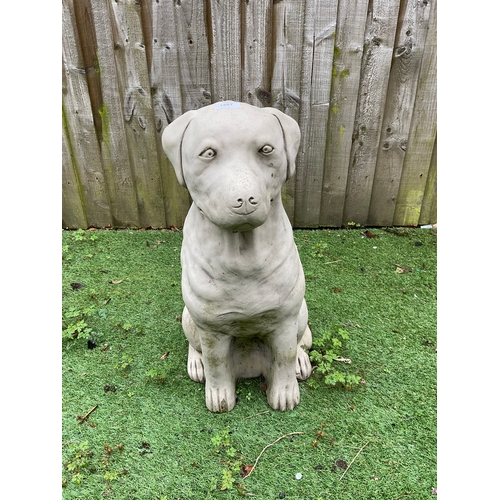 1287 - A “waiting for his master” reconstituted stone figure of a sitting dog, height 61cm