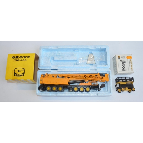 415 - Two boxed NZG 1/50 scale diecast plant models to include a Grove TM1400 Hydraulic Crane Truck in goo... 