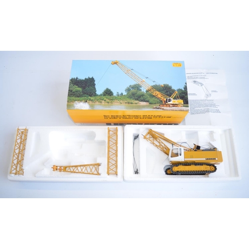 416 - Boxed Conrad 1/50 scale Liebherr HS 843 HD Litronic Hydraulic Crawler Crane (Model No 2723) in excel... 