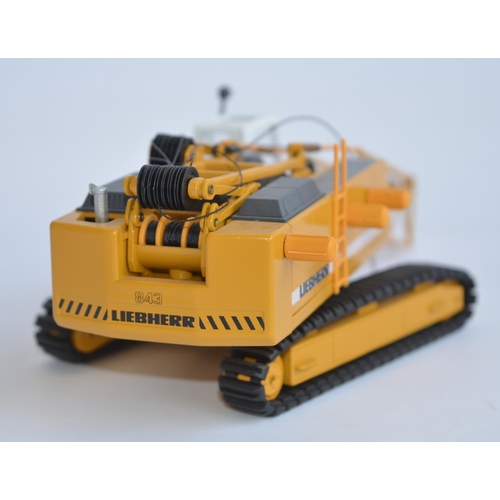 416 - Boxed Conrad 1/50 scale Liebherr HS 843 HD Litronic Hydraulic Crawler Crane (Model No 2723) in excel... 