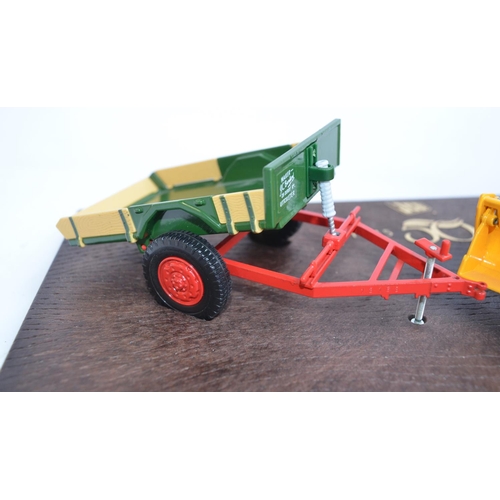 420 - Joal 1/35 diecast JCB 50 Years Commemorative set with 4CX Backhoe Loader and Farm Trailer with mould... 