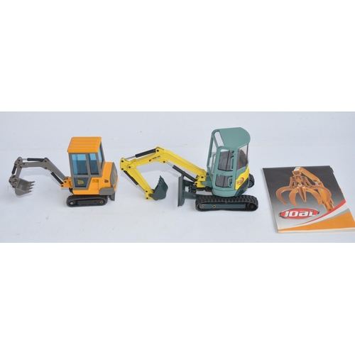 420 - Joal 1/35 diecast JCB 50 Years Commemorative set with 4CX Backhoe Loader and Farm Trailer with mould... 