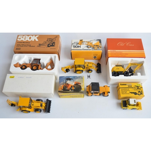 421 - Seven 1/35 scale diecast plant models to include an Old Cars Komatsu PW95 Wheeled Excavator (model e... 