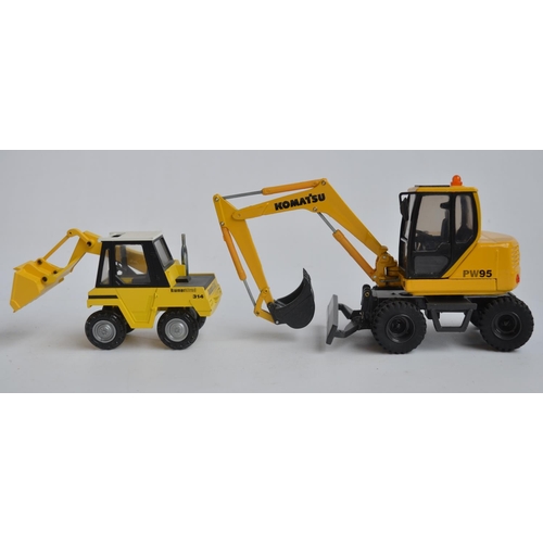 421 - Seven 1/35 scale diecast plant models to include an Old Cars Komatsu PW95 Wheeled Excavator (model e... 