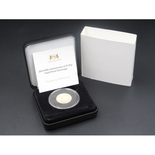 182 - Harrington & Byrne 2024 80th Anniversary of D-Day Gold Proof Sovereign, country of issue Ascension I... 