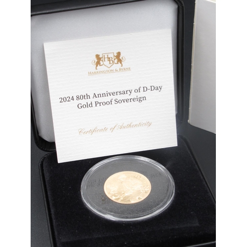 182 - Harrington & Byrne 2024 80th Anniversary of D-Day Gold Proof Sovereign, country of issue Ascension I... 