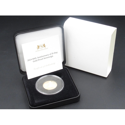 183 - Harrington & Byrne 2024 80th Anniversary of D-Day Gold Proof Sovereign, country of issue Ascension I... 