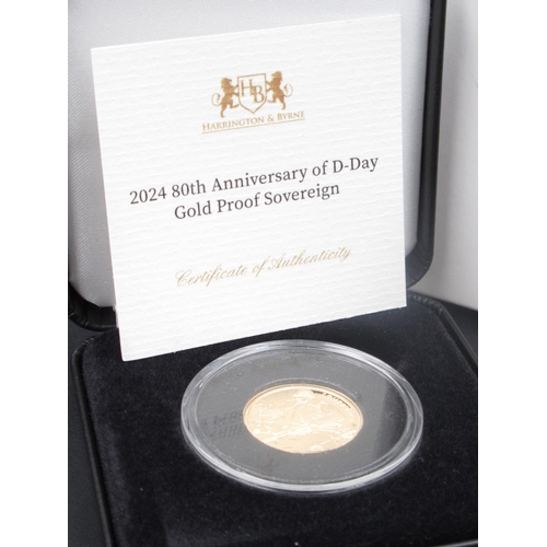 183 - Harrington & Byrne 2024 80th Anniversary of D-Day Gold Proof Sovereign, country of issue Ascension I... 