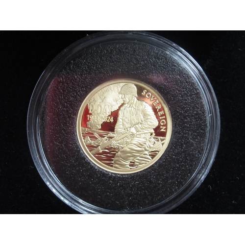 183 - Harrington & Byrne 2024 80th Anniversary of D-Day Gold Proof Sovereign, country of issue Ascension I... 