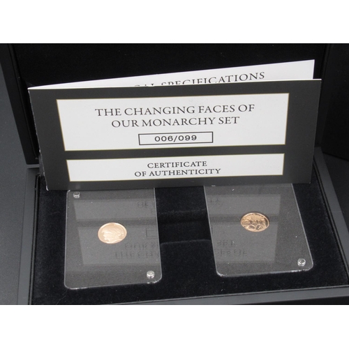 184 - The London Mint; The Changing Faces of Our Monarchy Set including two half sovereigns, issued by Gib... 