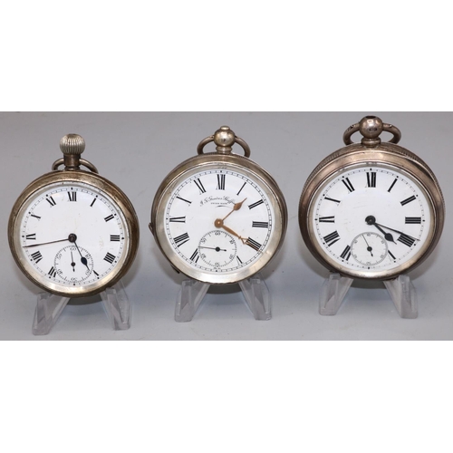 223 - Swiss retailed by J. G. Graves Sheffield - white metal key wound pocket watch, white enamel Roman di... 