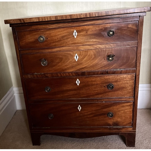 615 - George III mahogany commode, later adapted with two faux drawer fall fronts on shaped bracket feet, ... 