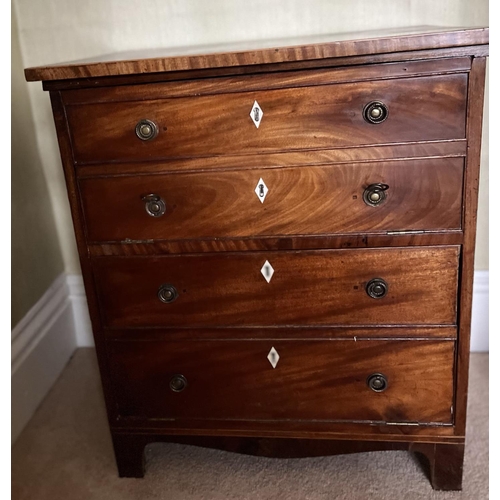 615 - George III mahogany commode, later adapted with two faux drawer fall fronts on shaped bracket feet, ... 