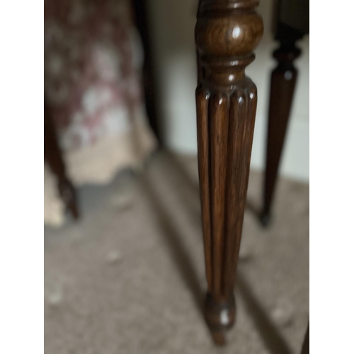 622 - Gillows style rosewood bedside cabinet, with galleried top and single door with turned wooden handle... 