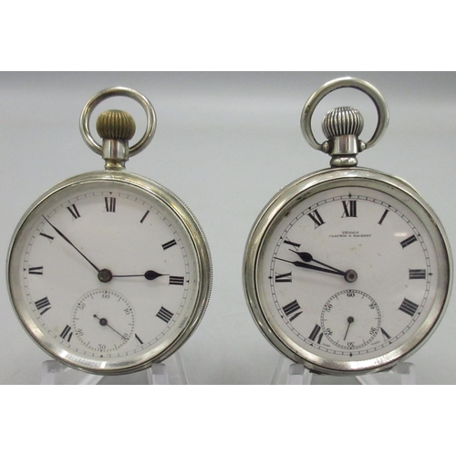 219 - Buren retailed by Triggs Clapton & Hackney - silver keyless pocket watch, signed white enamel dial w... 