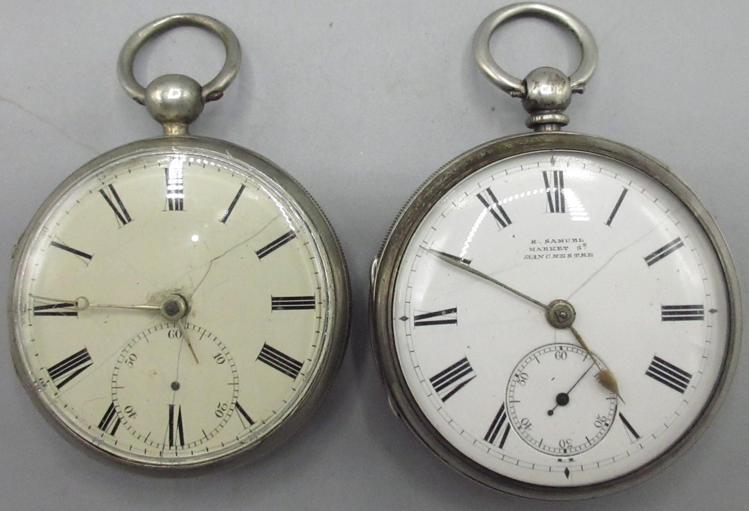 H. Samuel, Market St., Manchester - silver key wound pocket watch ...