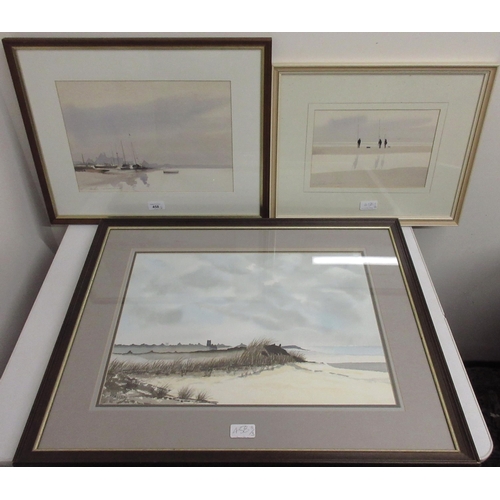 458 - A.P. Best (British C20th); 'Sand Dunes Norfolk Coast' watercolour, signed and dated '89' and two sim... 