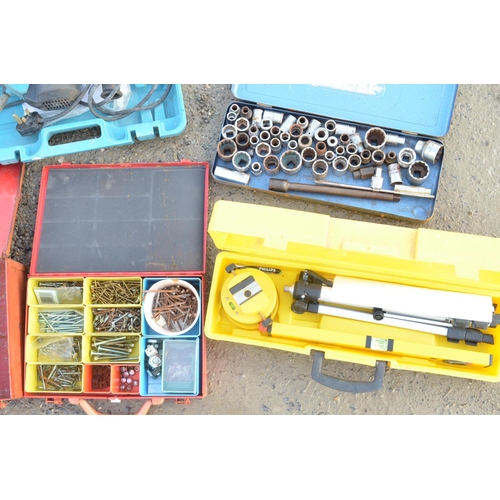 1308 - Collection of previously used workshop tools to include air tools and welding equipment, a Challenge... 