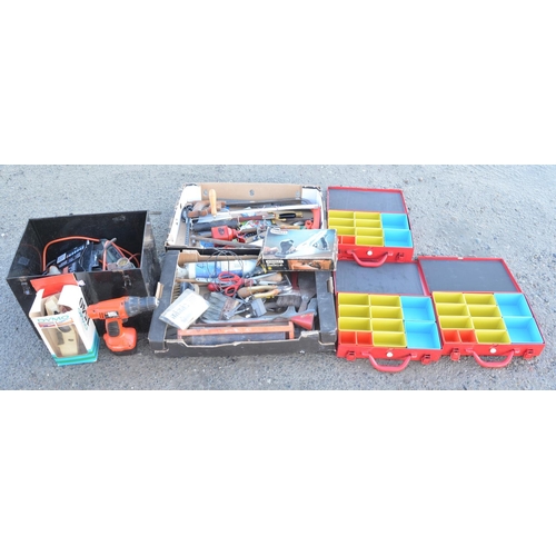 1309 - Collection of mostly previously used tools and workshop items to include a Black & Decker cordless d... 