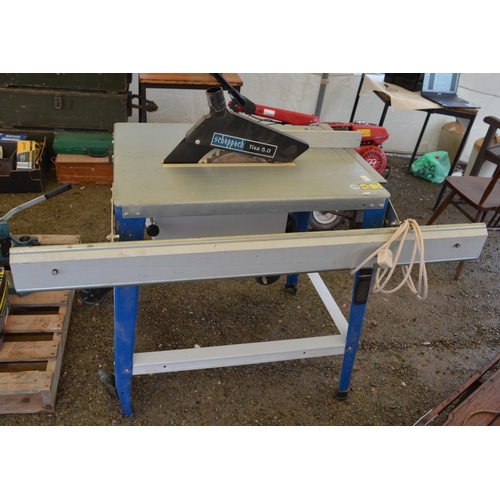 1313 - Scheppach Tiso 5.0 floor standing table saw in used condition, please note plastic saw tilting handl... 