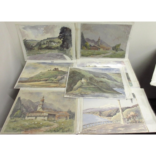 463 - Ben Heymer (British C20th); Eight Continental and English unframed landscape watercolours, some sign... 