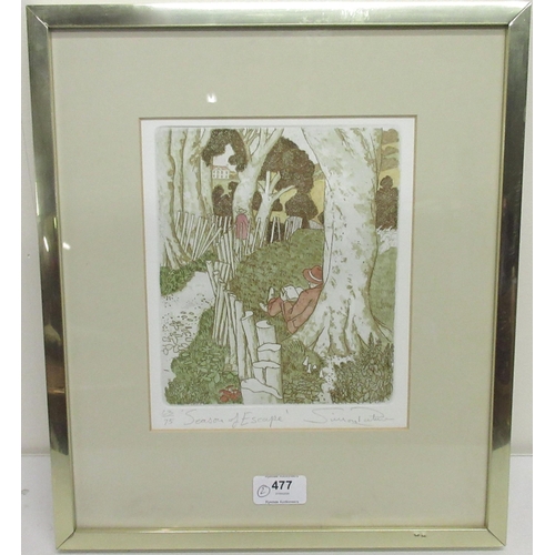 477 - M. Smith (British Contemporary); 'Whitsun Coppice' ltd.ed colour print, numbered 8/8, titled signed ... 