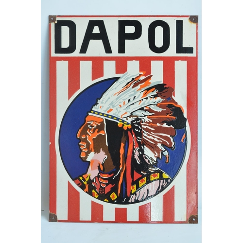 121 - Enamel steel plate advertising sign for Dapol, 45.7x63.5cm