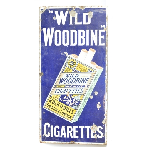 122 - Enamel steel plate advertising sign for Wild Woodbine Cigarettes, 91.4x45.5cm