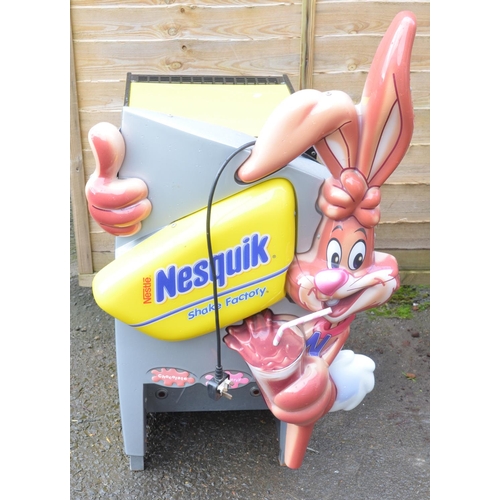 123 - Nestle Nesquik fridge, appears in working order with illuminated front, H101xW56xD61cm