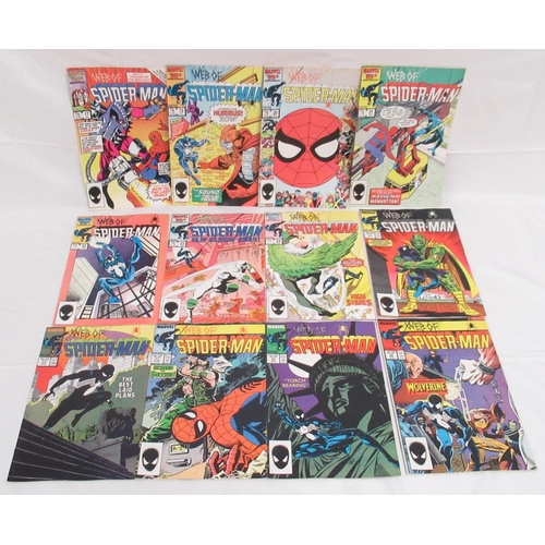 308 - Marvels Spiderman - large mixed collection of Spiderman comics to include: Web of Spider-Man (1985-1... 