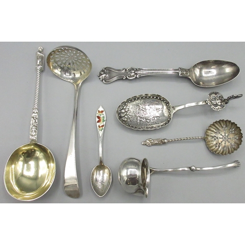 1065 - Collection of Victorian and later silver spoons including Apostle, two sifters, fancy back dessert s... 