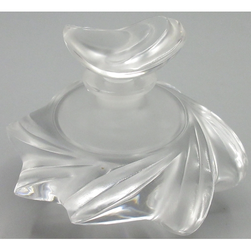 1173 - Lalique ‘Samoa’ perfume bottle in clear and frosted glass, w10cm