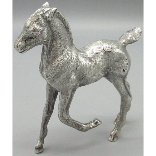 1071 - Elizabeth II silver model of a foal, by S M D Castings, London 1973, H9cm 4.9ozt