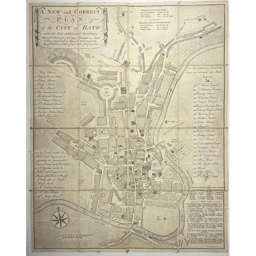 1205 - 18th century 'New and Correct Plan of The City of Bath with the New Additional Buildings' sold by W.... 