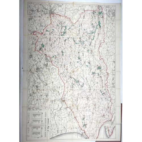 1211 - 'Jackson's Map of Lord Middleton's Hunt' linen backed folding coloured map, G. W Bacon 127 Strand Lo... 