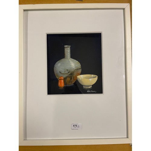 479 - Mike Hendy (British 1942-); 'Little Red Salt Pot' watercolour, signed, titled on label verso, 23cm x... 