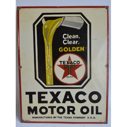 224 - Enamel steel plate advertising sign for Texaco Motor, 44.8x58.5cm