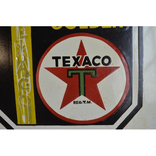 224 - Enamel steel plate advertising sign for Texaco Motor, 44.8x58.5cm