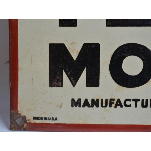 224 - Enamel steel plate advertising sign for Texaco Motor, 44.8x58.5cm