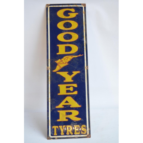 229 - Enamel steel plate advertising sign for Goodyear Tyres, 91.5x28cm