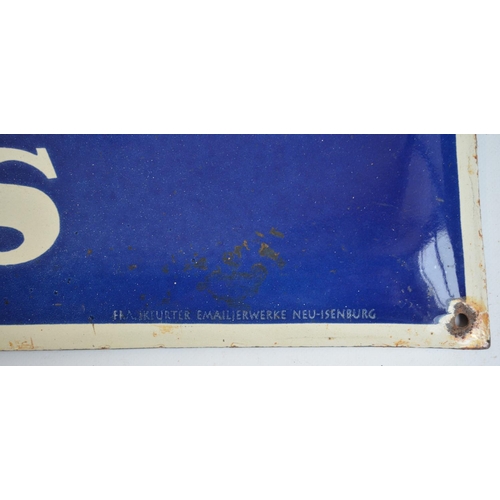 230 - Bulged enamel steel plate advertising sign for Firestone 'Most Miles' 106.8x30cm