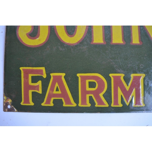 231 - Enamel steel plate advertising sign for John Deere Farm Implements, 91.5x30.5cm