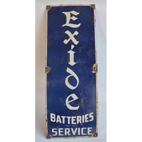 234 - Enamel steel plate advertising sign for Exide Batteries, 89x33.2cm