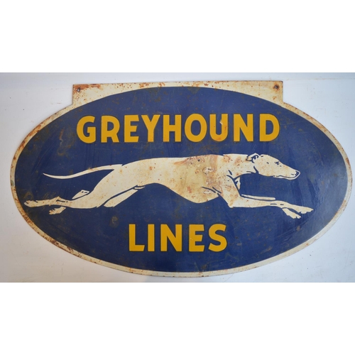 235 - Enamel steel plate advertising sign for Greyhound Lines, 90.5x50.5cm