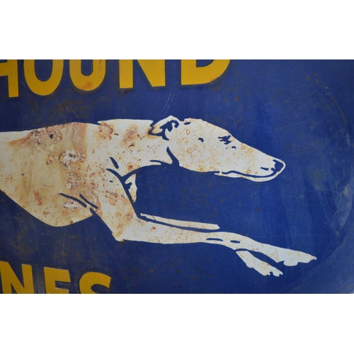 235 - Enamel steel plate advertising sign for Greyhound Lines, 90.5x50.5cm