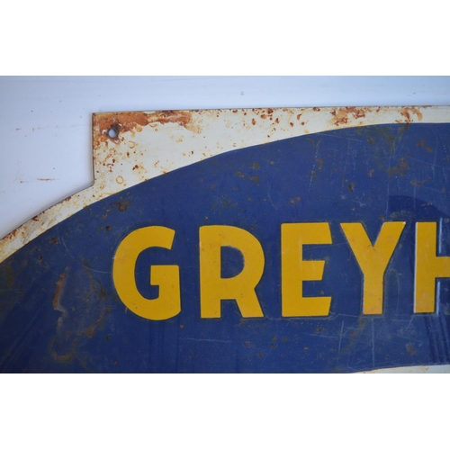 235 - Enamel steel plate advertising sign for Greyhound Lines, 90.5x50.5cm