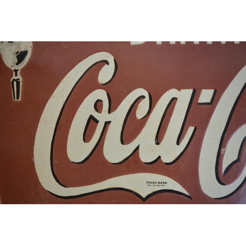 237 - Enamel steel plate advertising sign for Coca-Cola Fountain Service, 76x51cm