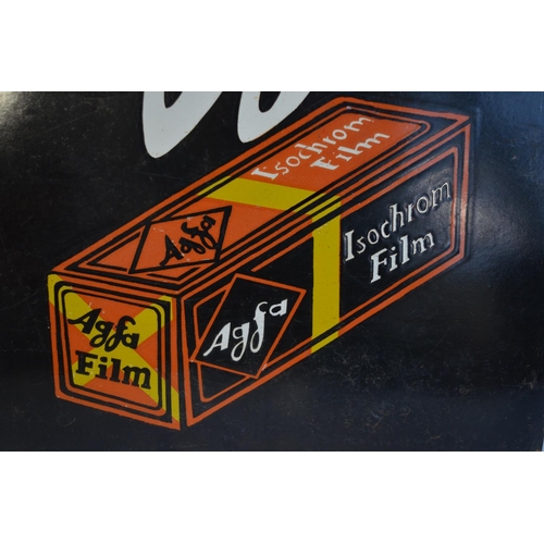 240 - Enamel steel plate advertising sign for Agfa Isochrom Film, 58.5x48.5cm