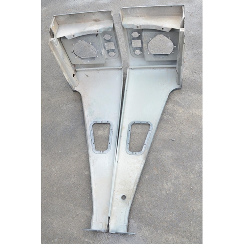 241 - Collection of aluminium Land Rover Defender front body panels to include left and right wings, 2x le... 