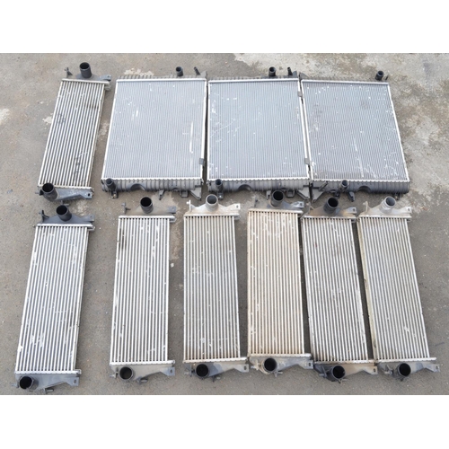 255 - Ten used car radiators, as used with various Land Rover models